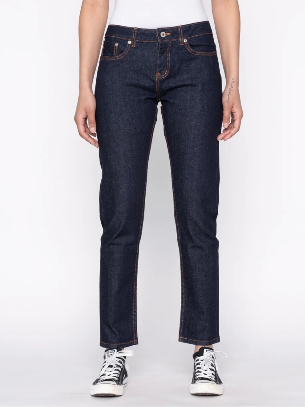 Naked & Famous Boyfriend 11oz Stretch Japanese Selvage Jeans Dark Wash Ankle-24